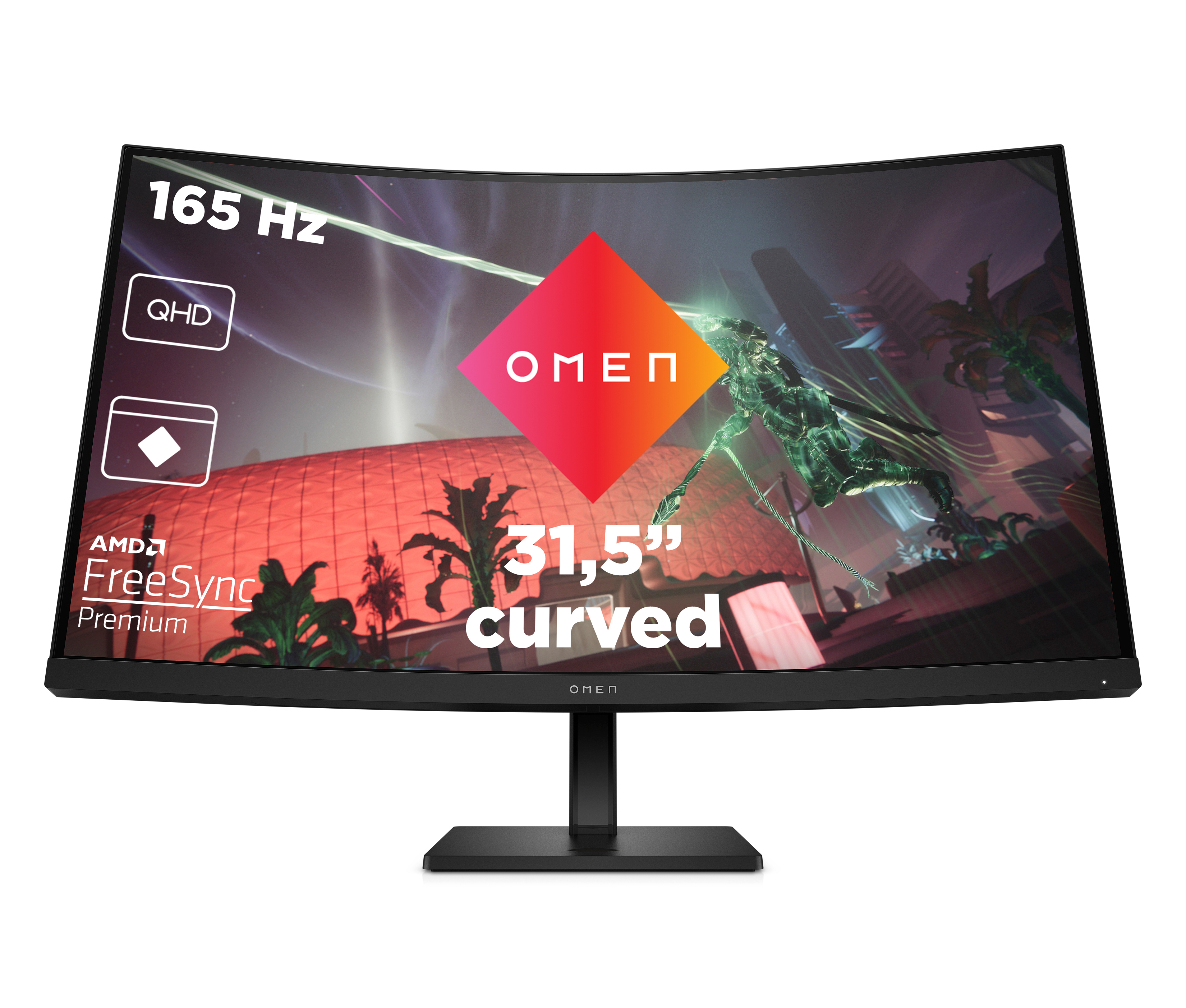 HP Omen 32c Gaming Monitor - VA, QHD, 165Hz, Höhenverstellung