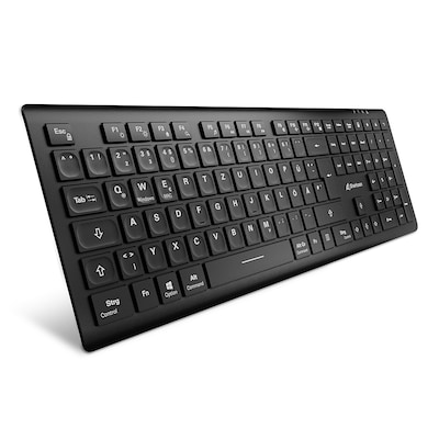 Sharkoon OfficePal K30W Tastatur - kabellose Office Tastatur mit leisen Scissor-Schaltern, 110 Stunden Akku-Laufzeit, Kompatibel mit Windows und macOS