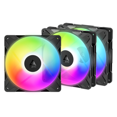 ARCTIC P14 PRO Reverse A-RGB schwarz 3er-Pack | Gehäuselüfter