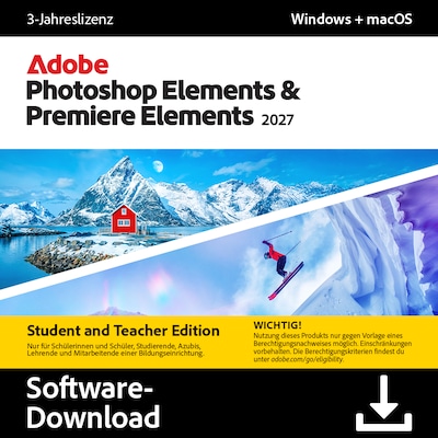 Adobe Photoshop Elements & Premiere Elements 2027 Student and Te