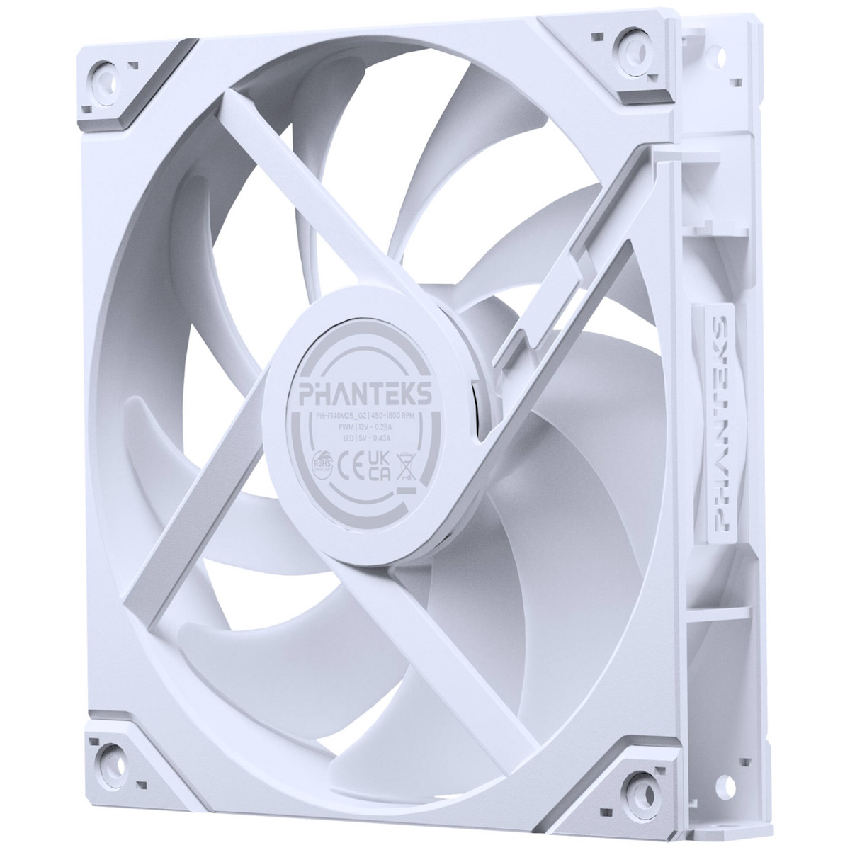 PHANTEKS M25-140 Gen2 PWM DRGB Reverse Blade weiß | Gehäuselüfter Kühlung Produkt Bild 7