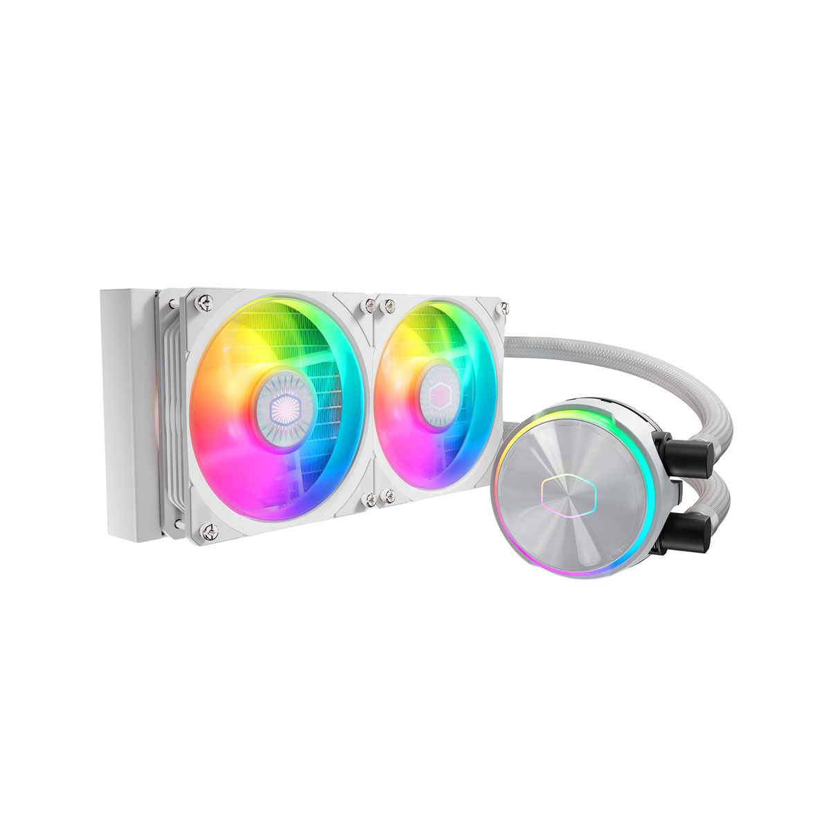 MasterLiquid PL240 FLUX - Prozessor-Flüssigkeitskühlsystem - Kühlergröße 240 mm - (für LGA1156 AM2 AM2+ AM3 LGA1155 AM3+ LGA2011 FM1 FM2 LGA1150 FM2+ LGA2011-3 LGA1151 AM4 LGA2066 TR4 LGA1200 LGA1700) - 120 mm - weiß