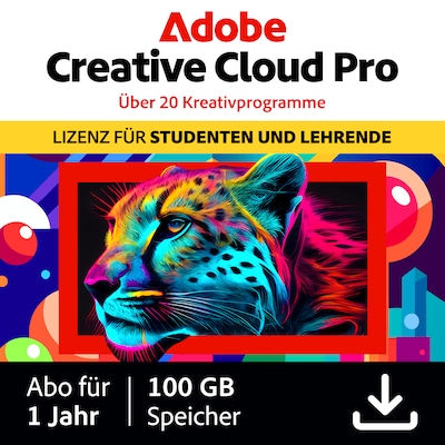 Adobe Creative Cloud Pro STE | Studierende und Lehrende | 1 Jahr | 100GB | PC/Mac