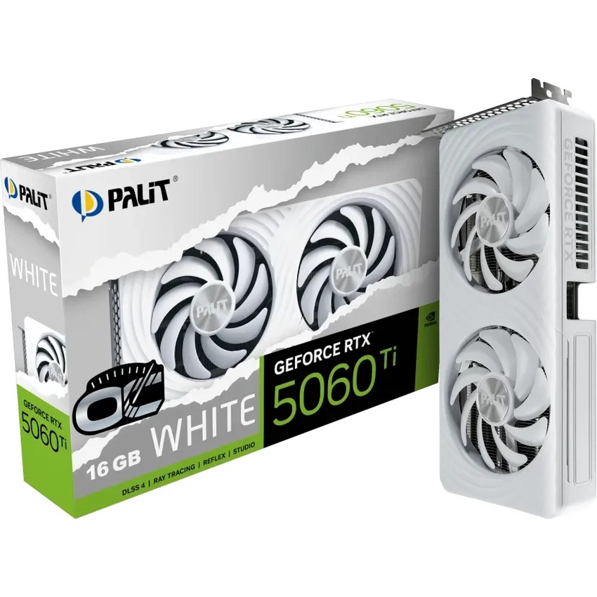 Palit GeForce RTX 5060 Ti 16GB White OC - 16GB GDDR7, HDMI, 3x DP