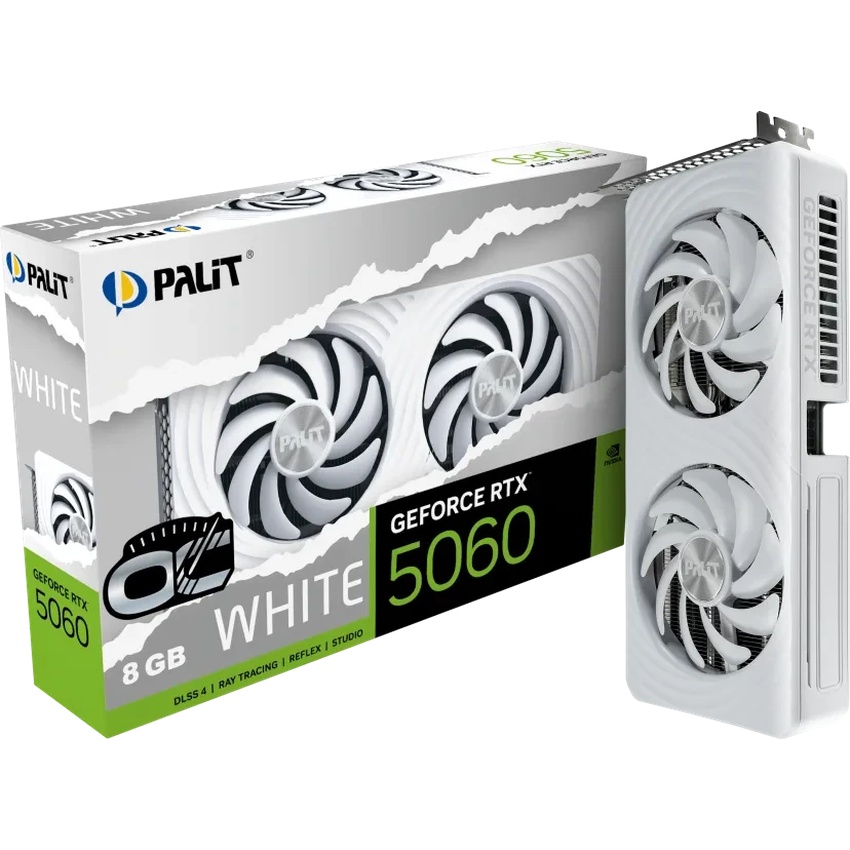 Palit GeForce RTX 5060 White OC - 8GB GDDR7, HDMI, 3x DP