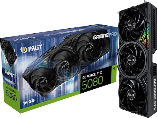 Palit GeForce RTX 5080 GamingPro - 16GB GDDR7, HDMI, 3x DP