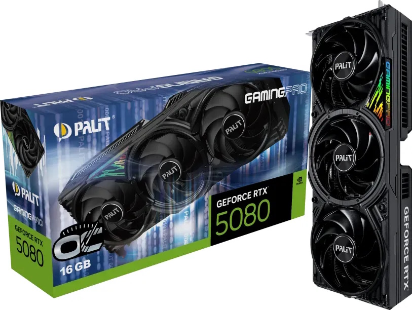 Palit GeForce RTX 5080 GamingPro OC - 16GB GDDR7, HDMI, 3x DP