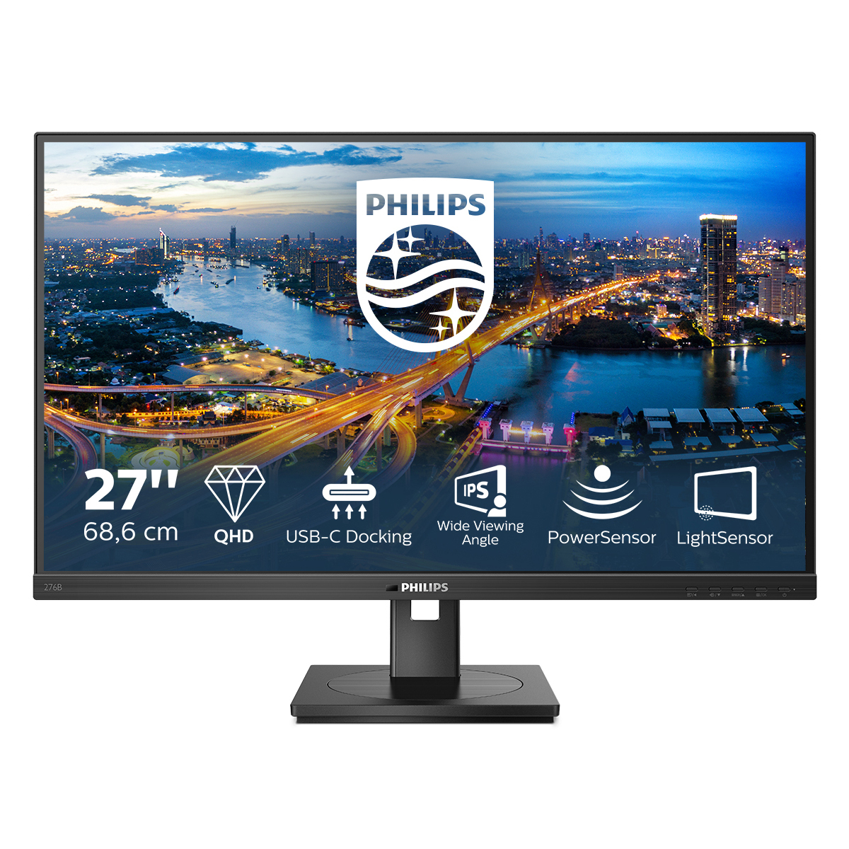 Philips 276B1 Office Monitor - IPS, QHD, Höhenverstellung, USB-C
