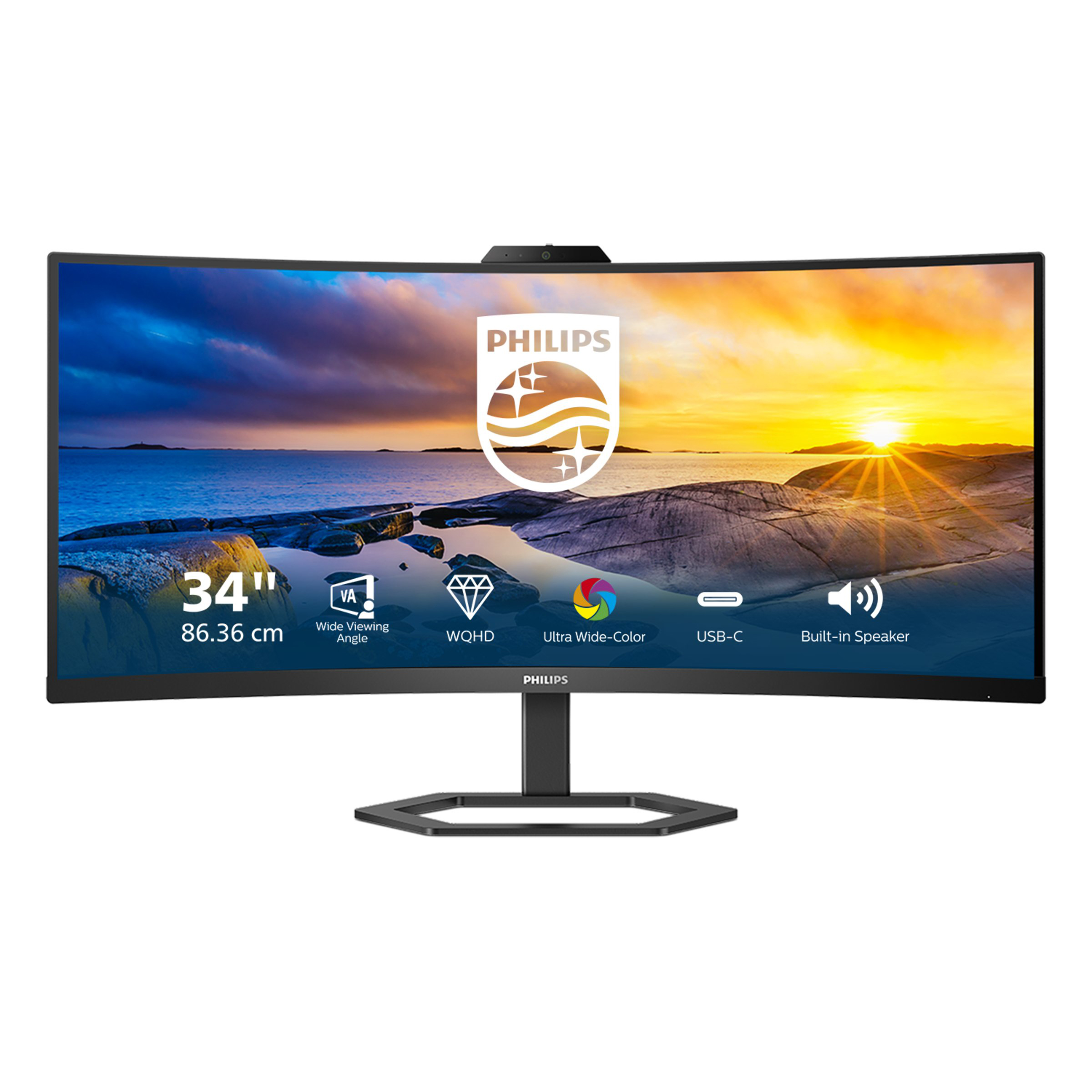 Philips 34E1C5600HE Office Monitor - UWQHD, Webcam, USB- B-Ware