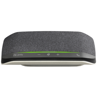 Poly SYNC 10 Konferenzlautsprecher, USB-A- und C-Anschluss, 2 Mikrofone, Akku, Staub- und wasserabweisend