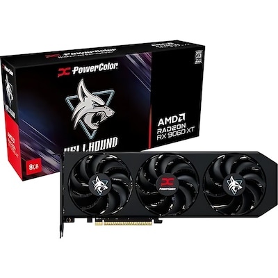 Powercolor Radeon RX 9060 XT Hellhound 8GB OC Grafikkarte - 8GB GDDR6, 2x HDMI, 2x DP