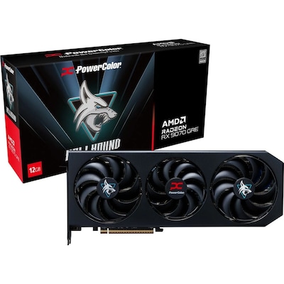 Powercolor RX 9070 GRE Hellhound 12GB - 12GB GDDR6, 1x HDMI, 3x DP
