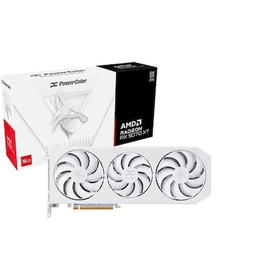 PowerColor Radeon RX 9070 XT OC Hellhound Spectral White - 16GB GDDR6, 1x HDMI, 3x DP