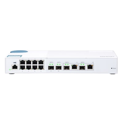 QNAP QSW-M408-2C Smart Managed Switch [2x 10GbE SFP+, 2x 10GbE SFP+/RJ45 Combo, 8x 1GbE (RJ45), Layer 2, Netzwerkmanagem...