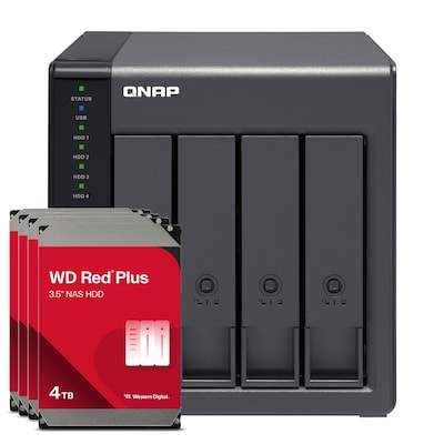 QNAP TR-004 16TB WD Red Plus NAS-Bundle NAS Erweiterungsgehäuse inkl. 4x 4TB WD Red Plus 3.5 Zoll SATA Festplatte