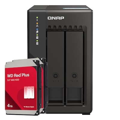 QNAP TS-253E-8G 8TB WD Red Plus NAS-Bundle NAS inkl. 2x 4TB WD Red Plus 3.5 Zoll SATA Festplatte