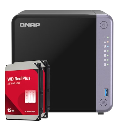 QNAP TS-432X-4G 24TB WD Red Plus NAS-Bundle NAS inkl. 2x 12TB WD Red Plus 3.5 Zoll SATA Festplatte