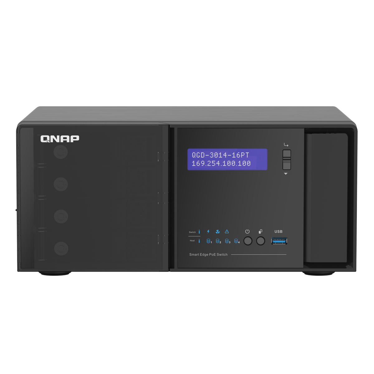 Thumbnail - QNAP Systems QGD-3014-16PT-8G 16-Port Smart Managed Switch [14x 1GbE (RJ45), 2x 1GbE SFP/RJ45 Combo, 3x USB 3.0, 2x HDMI...