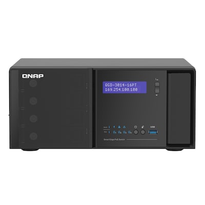 QNAP QGD-3014-16PT-8G Smart Managed Switch [14x 1GbE (RJ45), 2x 1GbE SFP/RJ45 Combo, 3x USB 3.0, 2x HDMI, 802.3at PoE+, ...
