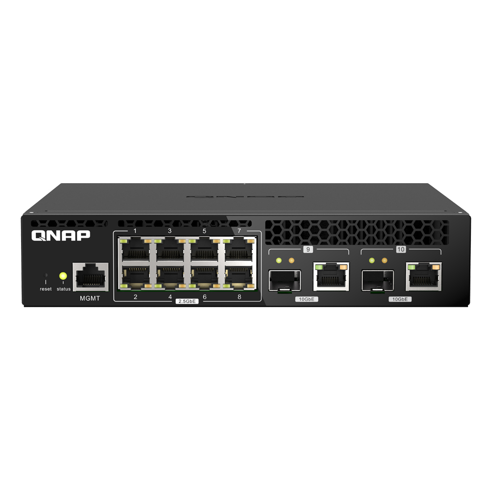 QNAP QSW-M2108R-2C Smart Managed Switch [2x 10GbE SFP+/RJ45 Combo, 8x 2,5GbE (RJ45), Layer 2, Netzwerkmanagement]