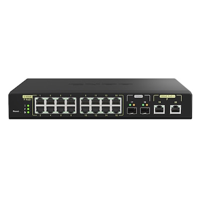 QNAP QSW-M2116P-2T2S Smart Managed Switch [2x 10GbE SFP+, 2x 10GbE BASE-T, 16x 2.5GbE, PoE mit 280W Leistungsbudge