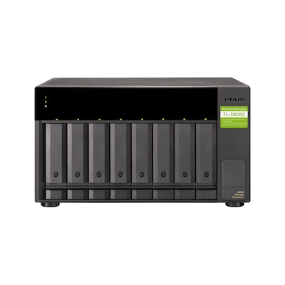 QNAP TL-D800C Speicherlaufwerksgehäuse HDD / SSD-Gehäuse Schwarz, Grau 2.5/3.5"