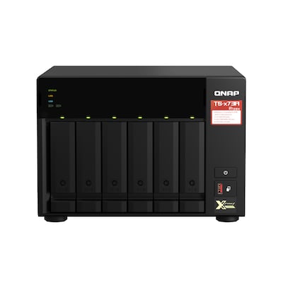 QNAP TS-673A NAS Tower Ryzen Embedded V1500B 8 GB DDR4 0 TB QNAP Turbo System Schwarz