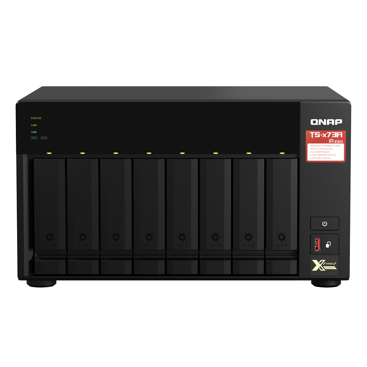 QNAP TS-873A-8G NAS 8-Bay [0/8 HDD/SSD, 2x 2.5 Gigabit Ethernet, 3x USB-A, 1x USB-C, 8GB RAM]
