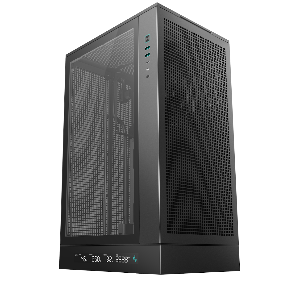 Deepcool Ch270 Digital Micro-Atx Hartglas Usb-C Schwarzes Mesh-Gehäuse - Bild 3