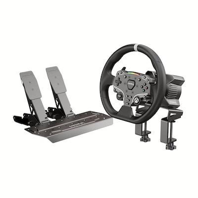 MOZA Racing R5 Bundle Lenkrad- und Pedalset für Racing-Simulatoren, realistisches Fahrgefühl, Wheelbase mit 5,5 Nm Drehm...