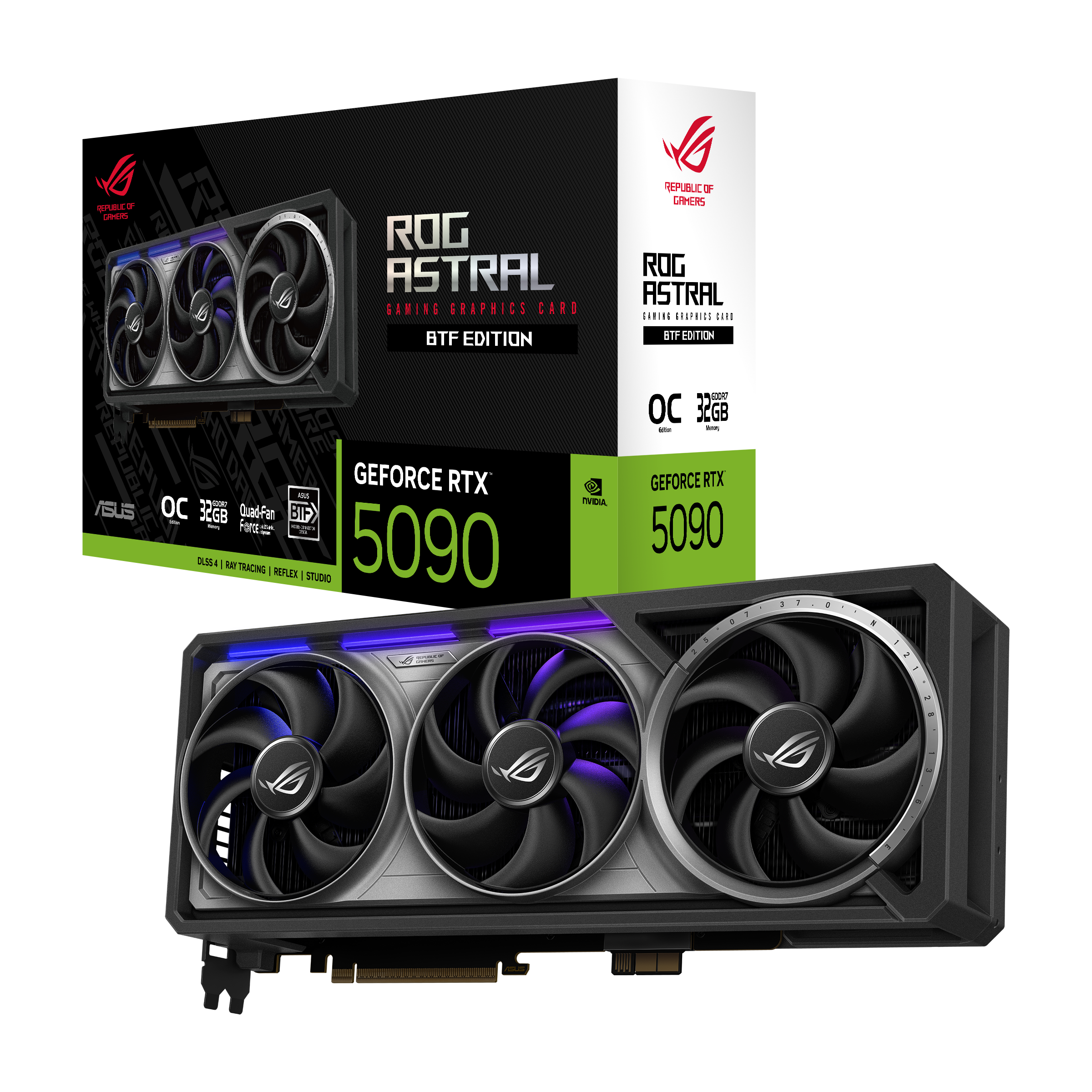 ASUS ROG ASTRAL RTX 5090 O32G BTF Gaming Black - 32GB GDDR7, 3x DisplayPort, 2x HDMI