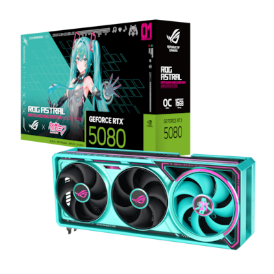 ASUS ROG Astral GeForce RTX 5080 Hatsune Miku Edition - 16GB GDDR7, 2x HDMI, 3x DP