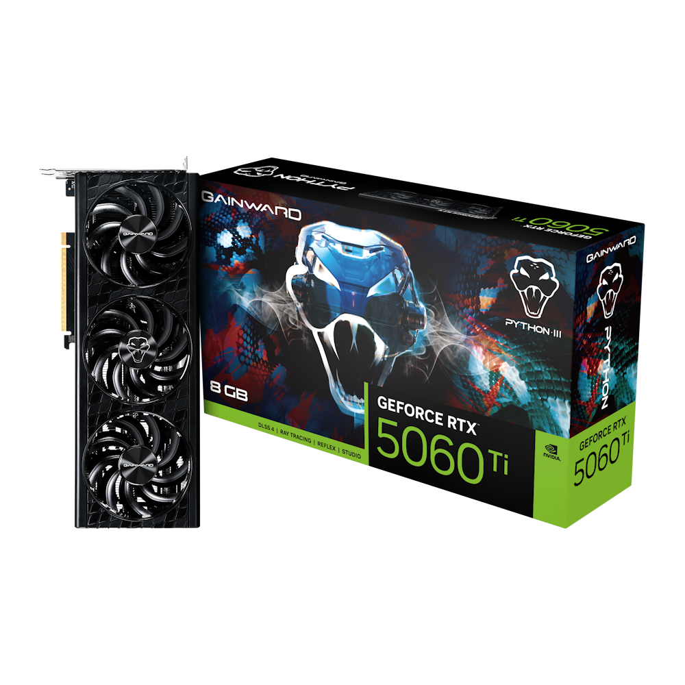 Gainward GeForce RTX 5060 Ti 8GB Python III - 8GB GDDR7, HDMI, 3x DP