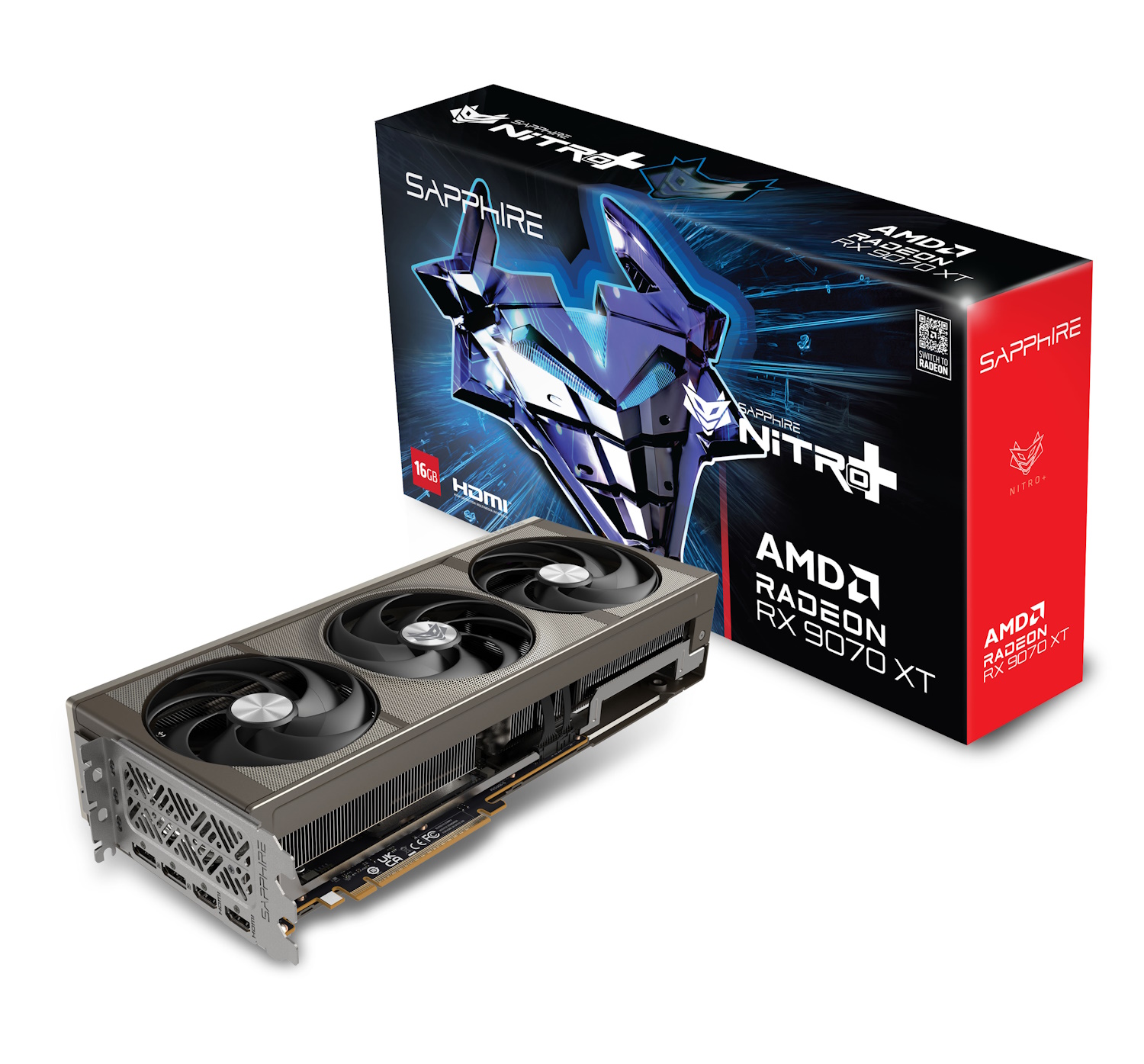 SAPPHIRE NITRO+ AMD RADEON RX 9070 XT GAMING OC Grafikka B-Ware - 16GB GDDR6, 2x HDMI, 2x DP