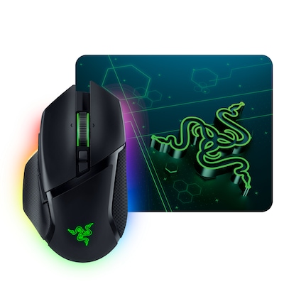 Razer Basilisk V3 Pro kabellose Gaming Maus inkl. Razer Goliathus Mobile Mauspad