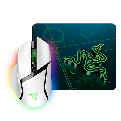 Razer Basilisk V3 Pro kabellose Gaming Maus Mercury inkl. Razer Goliathus Mobile Mauspad