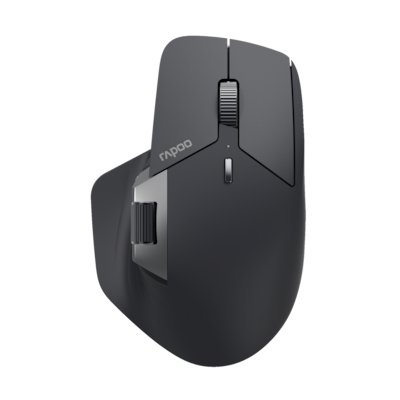 Rapoo Kabellose Multi-Mode-Maus "MT760M", Grauschwarz Bluetooth 4.0/5.0, kabellos (Dongle), hochauflösender 4000 Dpi-Sensor, Bis zu 10 m Reichweite, p