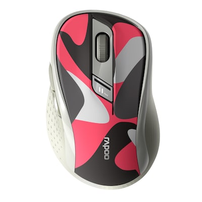 Rapoo Kabellose lautlose Multi-Mode-Maus "M500", Camouflage/Rot Einstellbarer Sensor mit 1.600 DPI