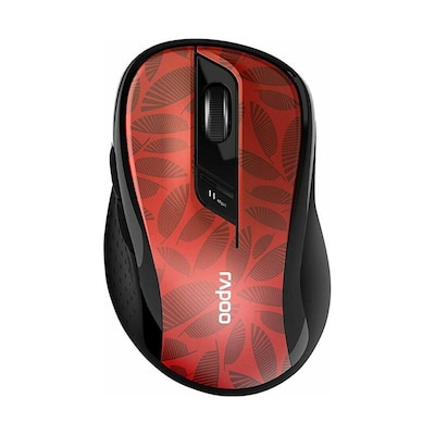 Rapoo Kabellose lautlose Multi-Mode-Maus "M500", Dunkelrot Einstellbarer Sensor mit 1.600 DPI