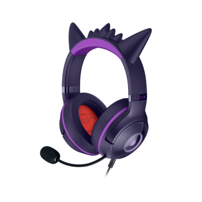 Razer Kraken Kitty V2 Pokémon Gengar Edition kabelgebundenes RGB-Gaming Headset mit auffälligen Gengar Dornen