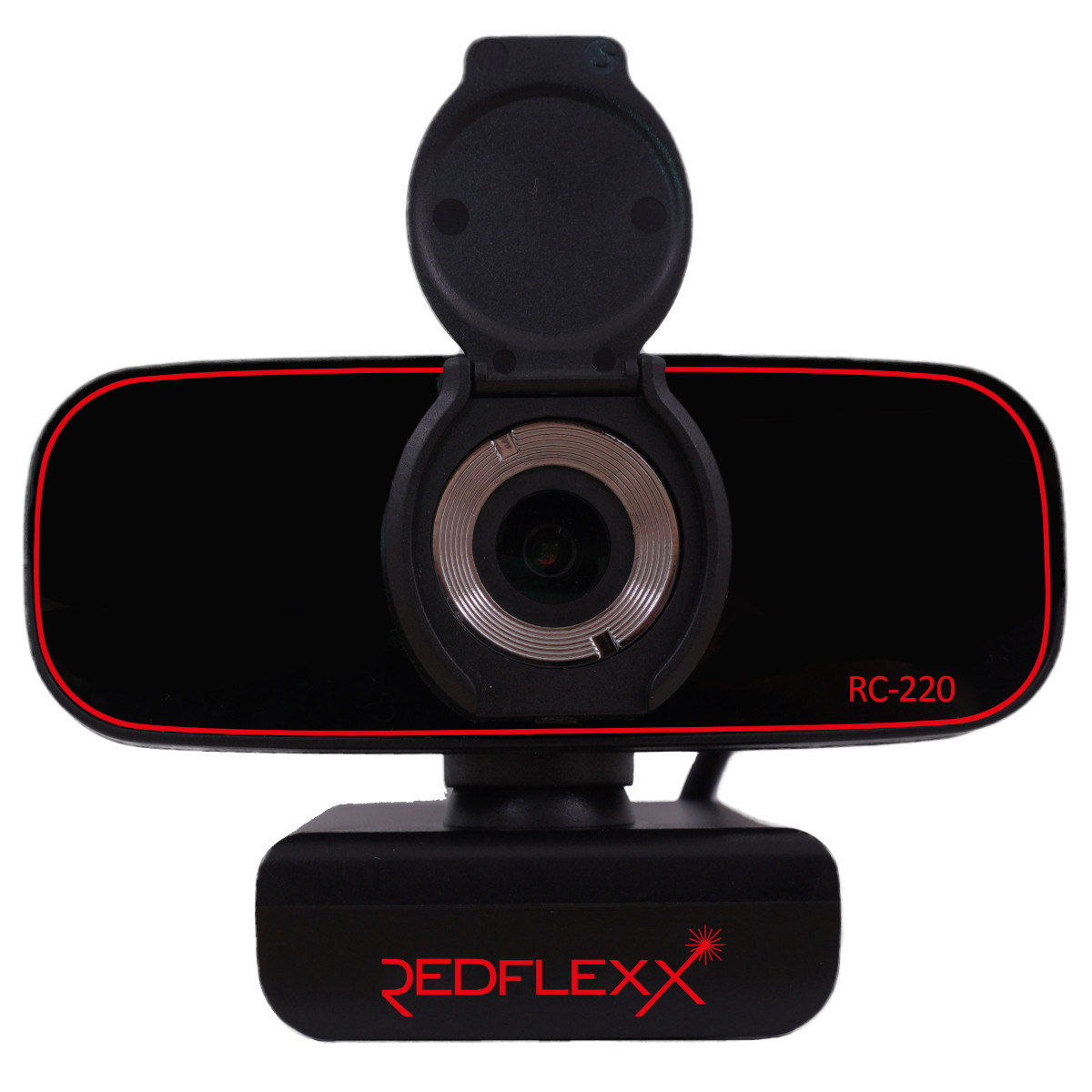 Redflexx REDCAM RC-220, Full HD-Webcam Integriertes Mikrofon und austauschbare Blende