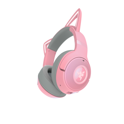 Razer Kraken Kitty Edition V2 Bluetooth Quartz Gaming Headset - kabelloses Bluetooth Headset mit Katzenohren und Razer Chroma RGB Beleuchtung