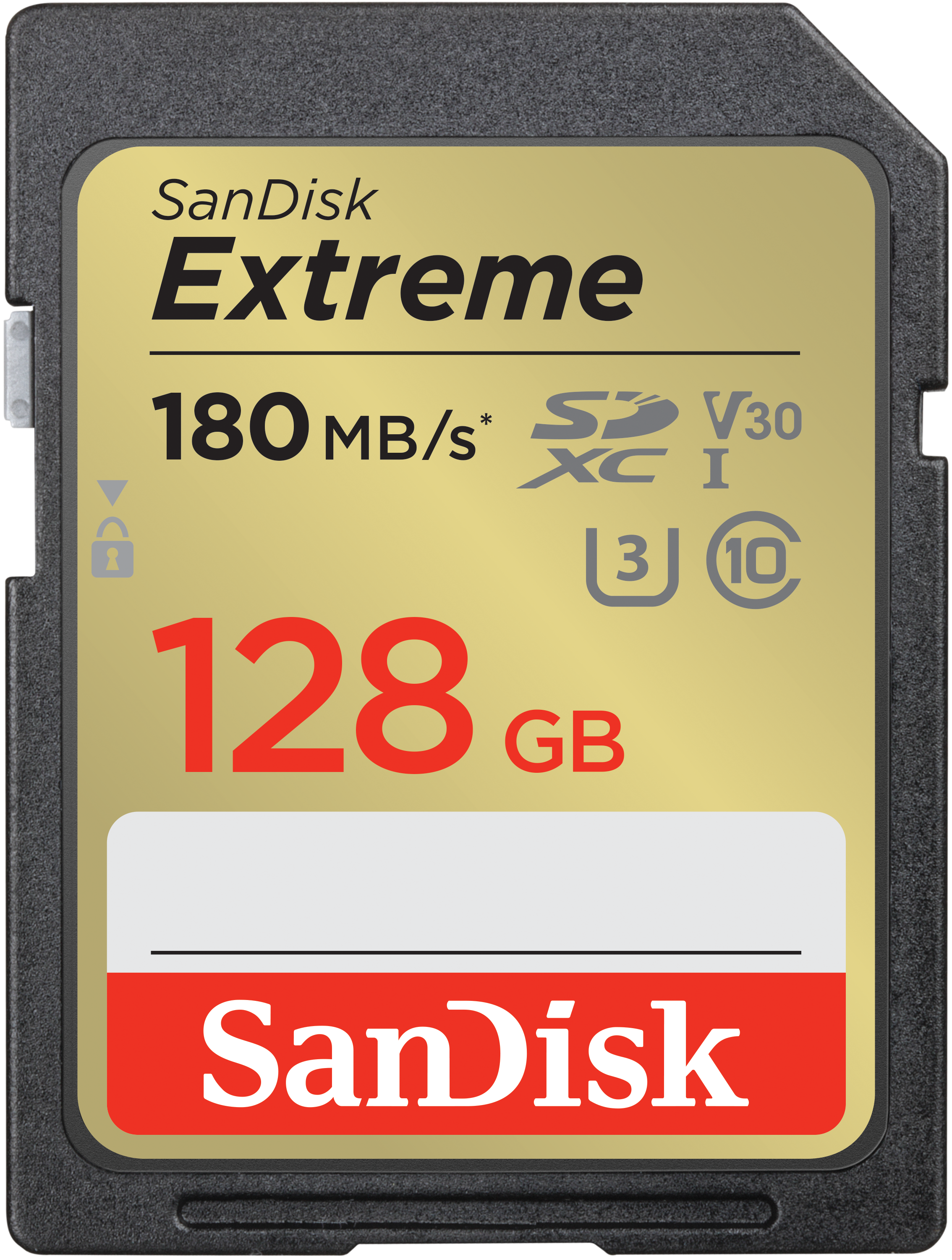SanDisk 128GB Extreme SDXC Speicherkarte, 180MB/s & 90MB/s Lese/Schreibgeschwindigkeit, UHS-I, Class 10, U3, V30