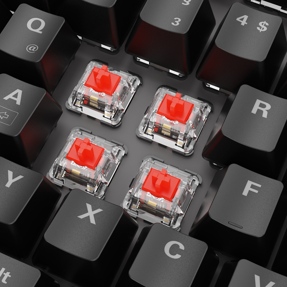 Sharkoon Skiller SGK20 Red Gaming Tastatur B-Ware mit mechanischen Huano-Red Switches, RGB-Beleuchtung und 1.000 Hz Polling Rate Tastaturen Produkt Bild 4