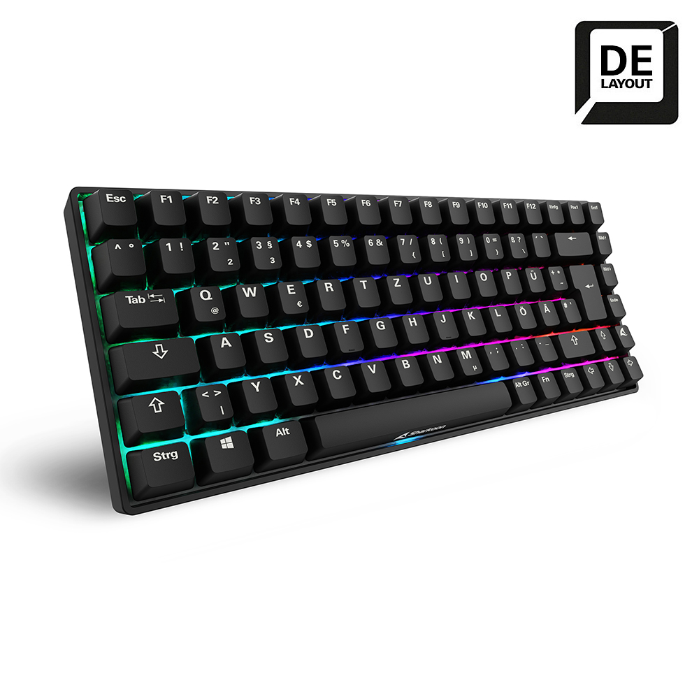 Sharkoon SKILLER SGK50 S3 PBT Gaming Tastatur - 75% Layout, Hot-Swap Gateron G Pro Yellow V3 Switches, RGB-Beleuchtung, QWERTZ-Layout, schwarz Tastaturen Produkt Bild 2