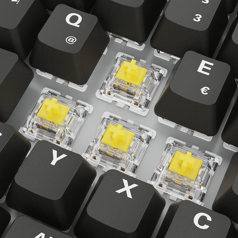 Sharkoon SKILLER SGK50 S3 PBT Gaming Tastatur - 75% Layout, Hot-Swap Gateron G Pro Yellow V3 Switches, RGB-Beleuchtung, QWERTZ-Layout, schwarz Tastaturen Produkt Bild 4