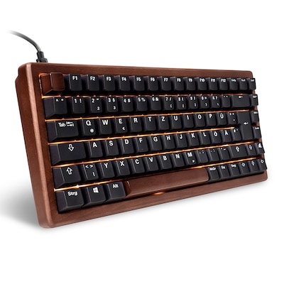 Sharkoon SGK50 S3 Wood PBT kabelgebundene Gaming Tastatur mit Holzgehäuse und hochwertigen PBT-Tastenkappen