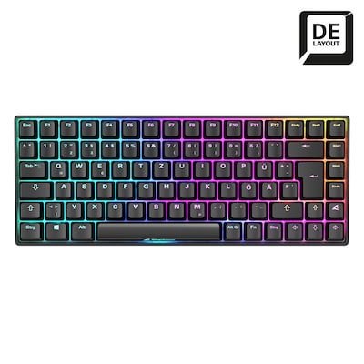 Sharkoon SKILLER SGK50 S3 Gaming Tastatur - 75% Layout, braune Hot-Swap Gateron-Switches, RGB-Beleuchtung, QWERTZ-Layout...