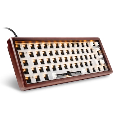 Sharkoon SGK50 S4 Gen 2 Wood PBT kabelgebundene Gaming Tastatur mit Holzgehäuse und hochwertigen PBT-Tastenkappen
