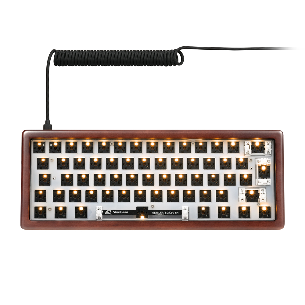 Sharkoon SGK50 S4 Gen 2 Wood PBT kabelgebundene Gaming Tastatur mit Holzgehäuse und hochwertigen PBT-Tastenkappen Tastaturen Produkt Bild 3